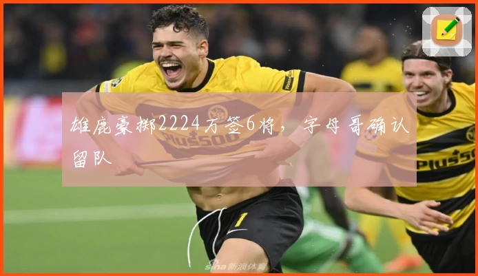雄鹿豪掷2224万签6将,字母哥确认留队